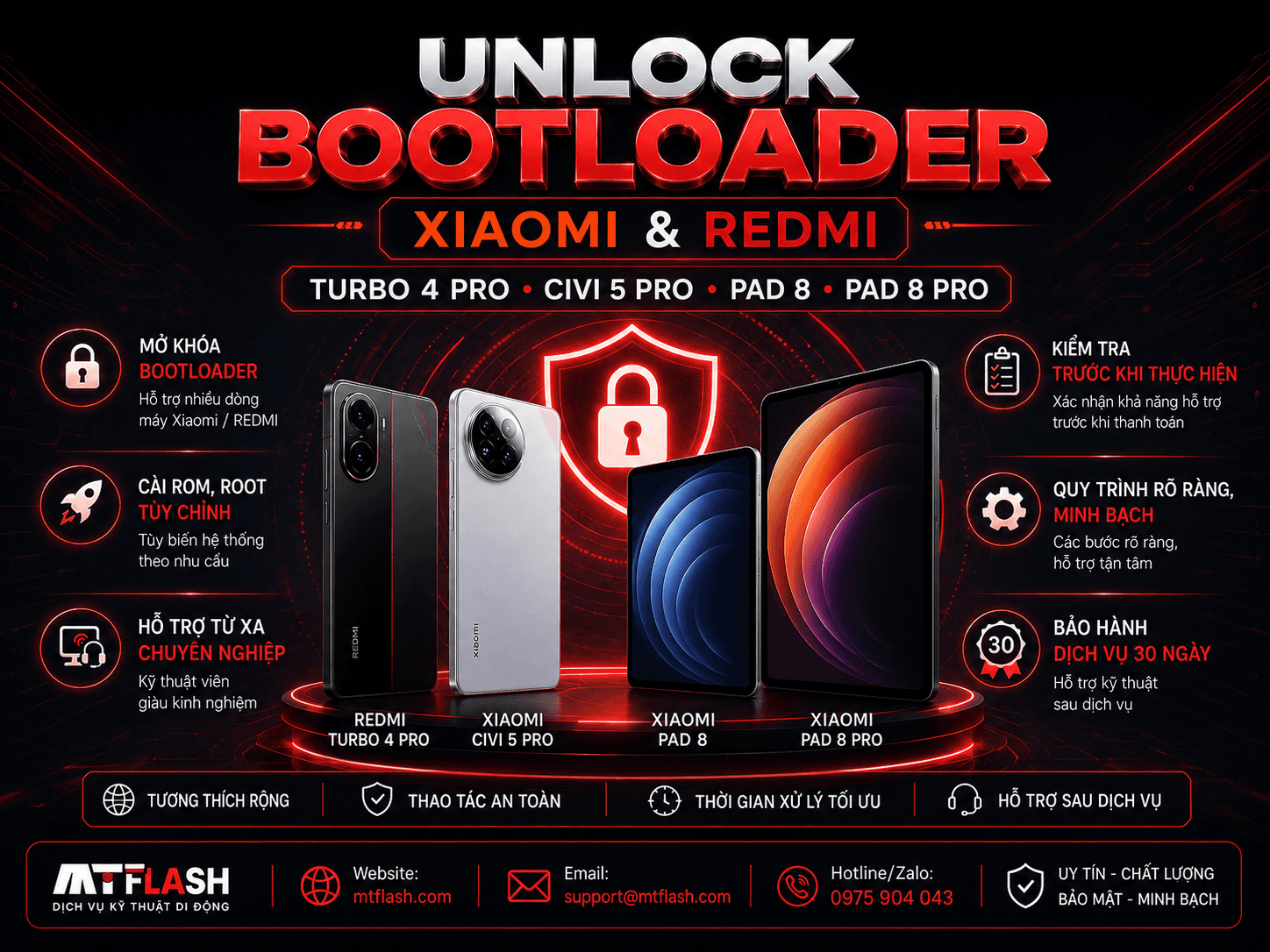 Unlock Bootloader REDMI Turbo 4 Pro / Xiaomi Civi 5 Pro / Xiaomi Pad 8 / Pad 8 Pro