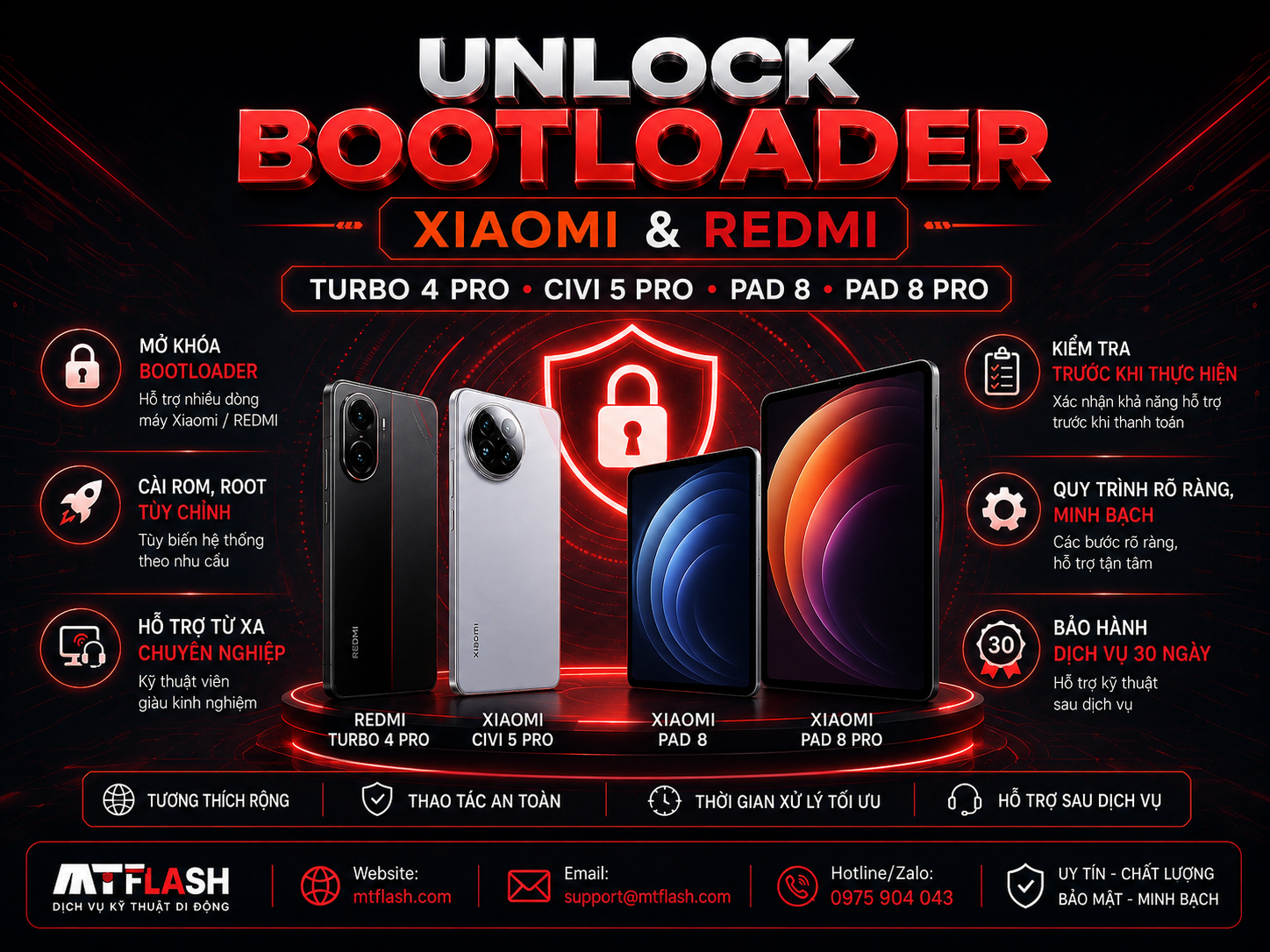 Unlock Bootloader REDMI Turbo 4 Pro / Xiaomi Civi 5 Pro / Xiaomi Pad 8 / Pad 8 Pro